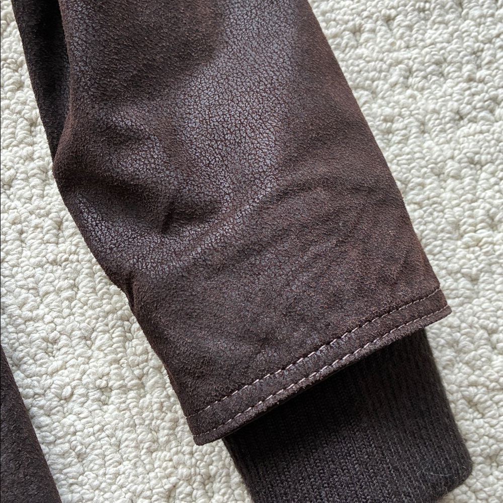 Danier Women’s Brown Leather Mid-Length Jacket Size 3XS Fits XS - Picture 4 of 13